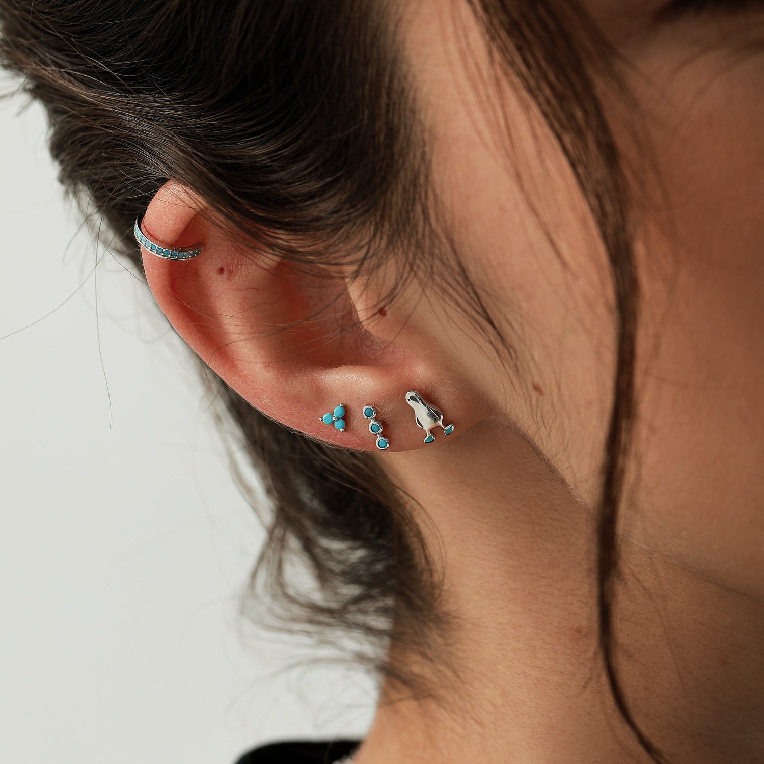 Sterling Silver Blue Footed Boobie Stud Earrings, Cute Blue-Footed Boobie Bird Stud Earrings, Fun and Quirky Bird Jewellery