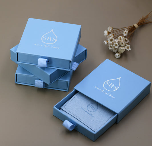 Elegant Blue Gift Box- with SRS Logo - Jewelry Packaging Box - Perfect for Special Occasions or Jewelry Gifts