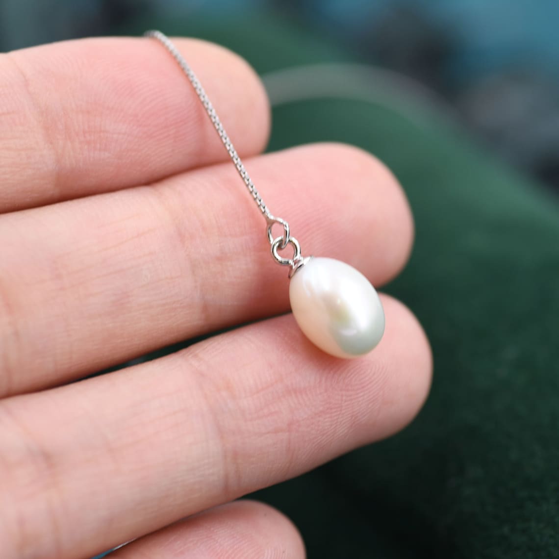 Genuine Pearl Threader Earrings in Sterling Silver, Silver or Gold, Pearl Ear Threaders, Natural Freshwater Pearls, Drop Ear Threaders