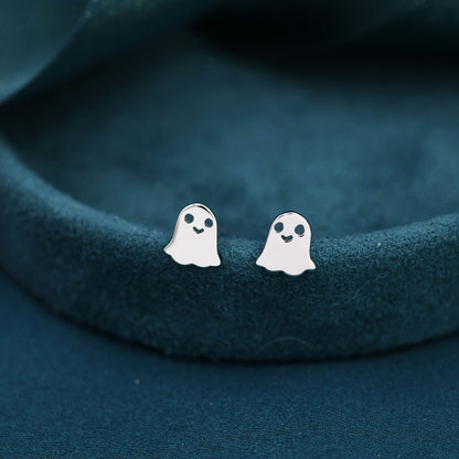 Sterling Silver Little Ghost Stud Earrings, Drop Stud Earrings and Necklace, Set Available