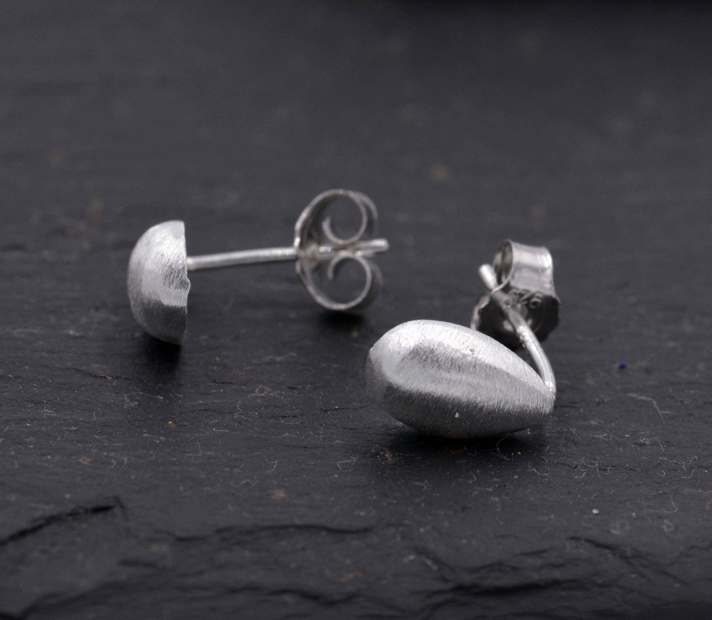 Sterling Silver Little Droplet Drop 3D Stud Earrings ,Textured Finish, Minimalist Geometric Jewellery  H41