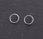 Sterling Silver Minimalist Open Circle Stud Earrings in Sterling Silver - Silver, Gold or Rose Gold Finish, Minimalist Geometric Design