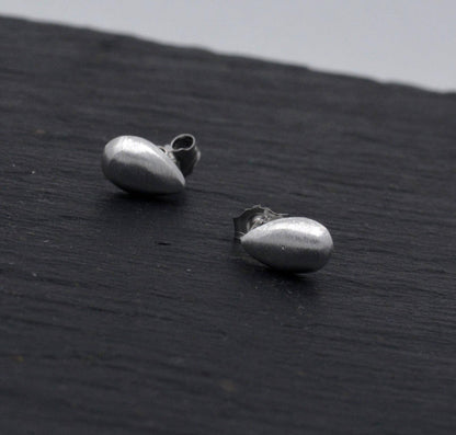 Sterling Silver Little Droplet Drop 3D Stud Earrings ,Textured Finish, Minimalist Geometric Jewellery  H41