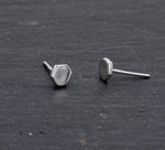 Sterling Silver Hexagon Geometry Stud Earrings, Minimalist Geometric Design, Anti-Tarnish Finish H76