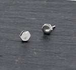 Sterling Silver Hexagon Geometry Stud Earrings, Minimalist Geometric Design, Anti-Tarnish Finish H76