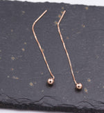 Sterling Silver Ball Earrings Ear Threaders/ Earthreads/ Threader Earrings/ Geometric Earrings/ Minimalist Design Gold and Rose Gold