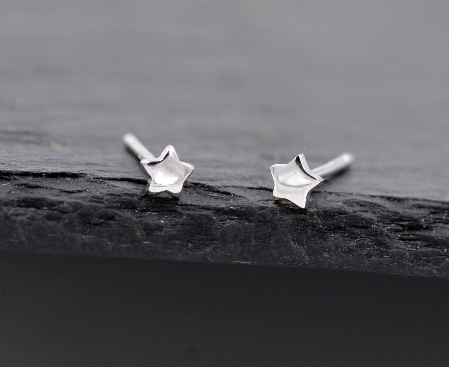 Sterling Silver Very Tiny Little Star Stud Earrings, Barely Visible, Minimalist, Geometric, Cute and Fun Jewellery D84