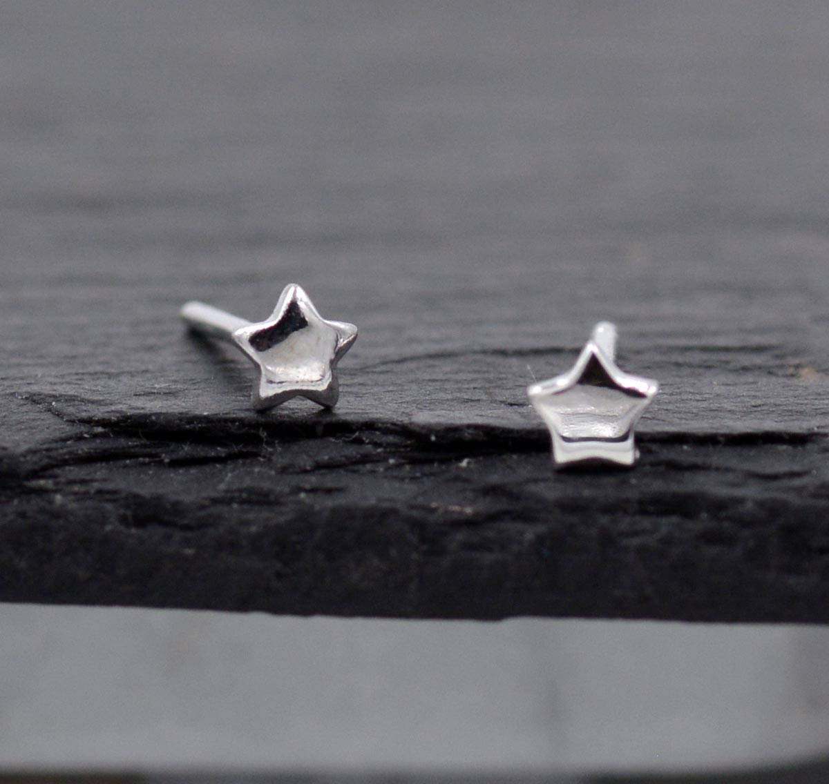 Sterling Silver Very Tiny Little Star Stud Earrings, Barely Visible, Minimalist, Geometric, Cute and Fun Jewellery D84