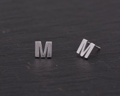 ONE Small Initial Stud Single Sterling Silver Personalised Earring Alphabet Letter Monogram Jewellery for her Perfect Gift