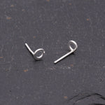 Small Pair of Sterling Silver Tiny Little Open Circle Dot Minimalist Geometric Stud Earrings, Dainty and Delicate Design