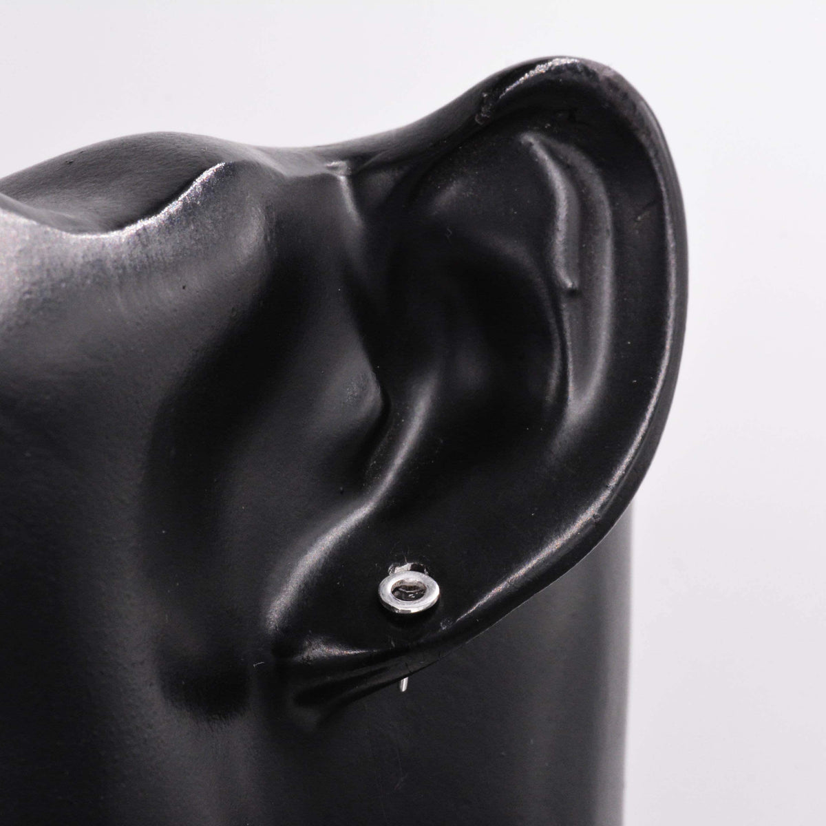 Small Pair of Sterling Silver Tiny Little Open Circle Dot Minimalist Geometric Stud Earrings, Dainty and Delicate Design