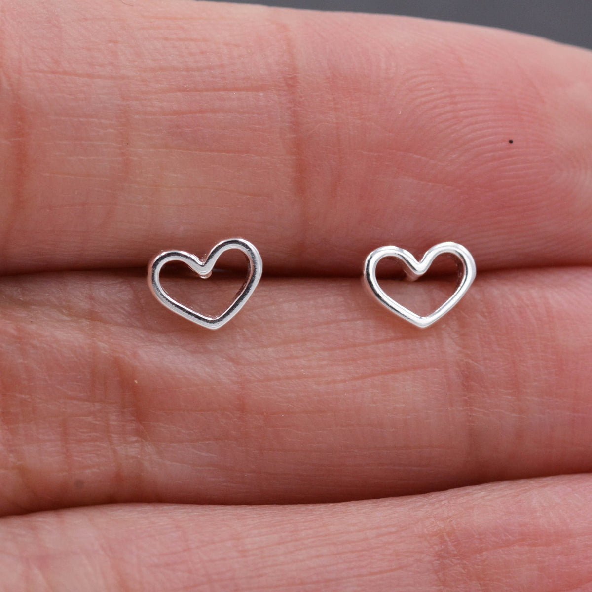 Open Heart Stud Earrings