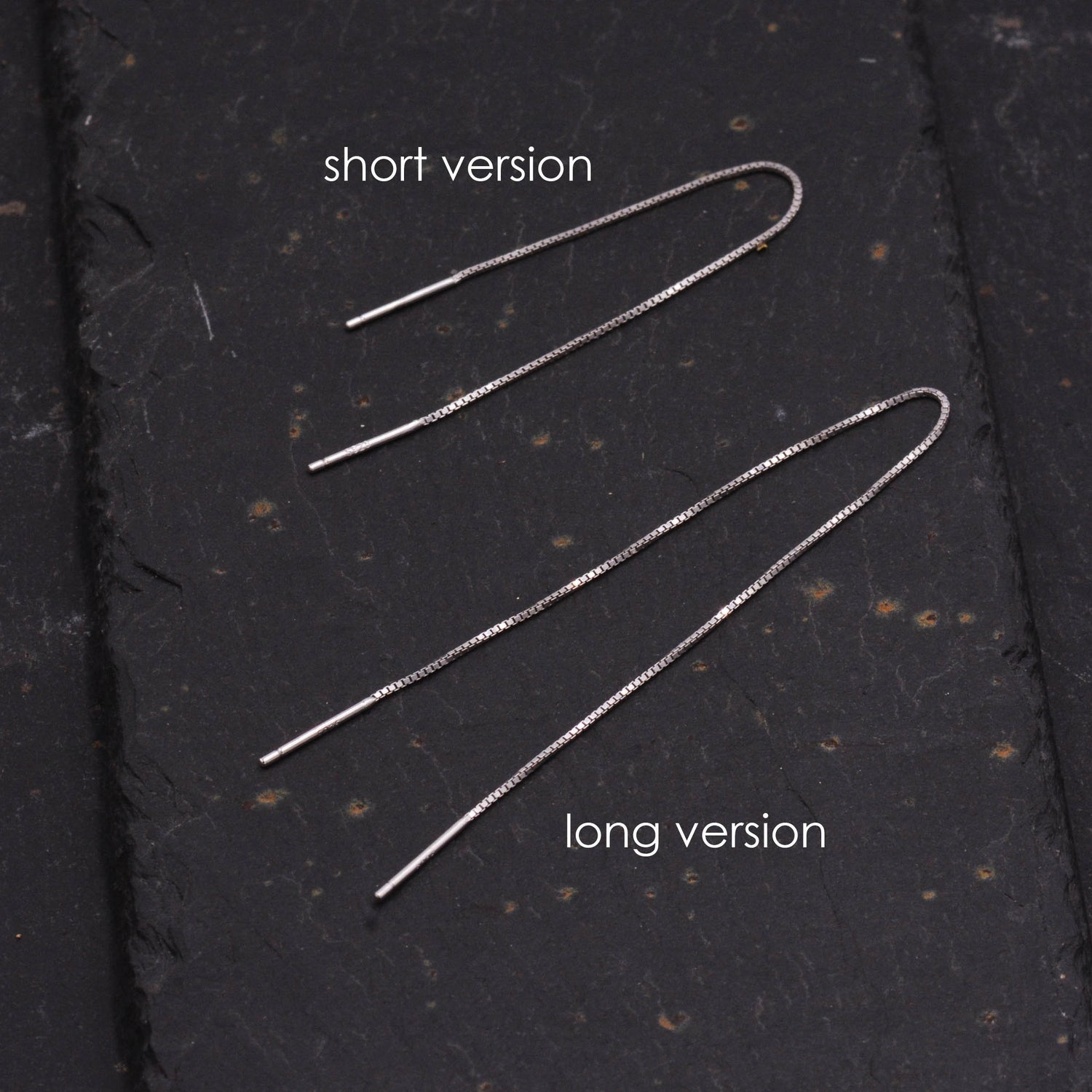 Sterling Silver Minimalist Long Ear Threader - Double Ear Threader - Ear Wire   C38