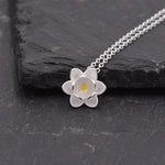 Sterling Silver Water lily Lotus Flower Blossom Pendant Necklace with Partial 18ct Gold Plating, Sweet Cute Pretty Jewellery
