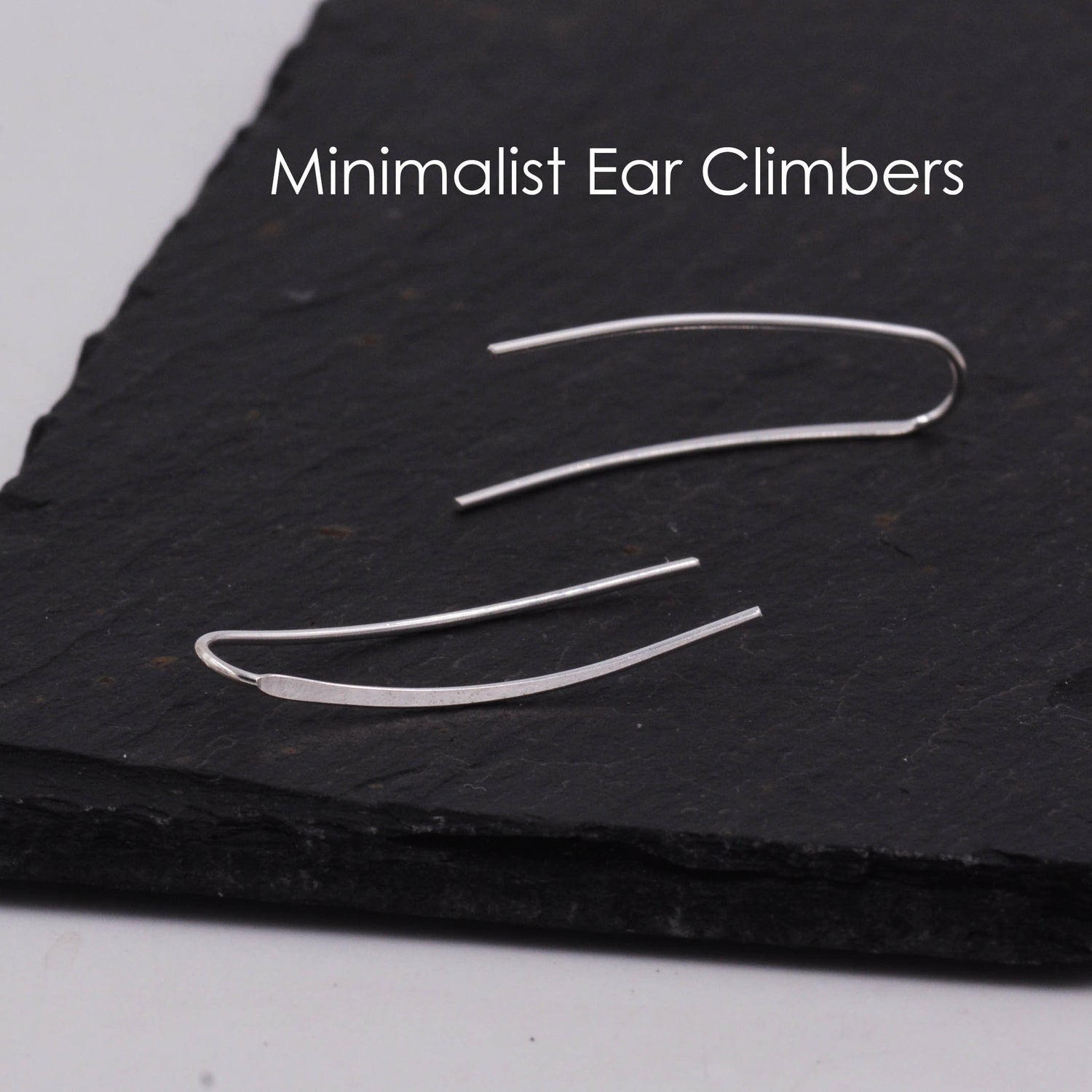 Sterling Silver Minimalist Bar Earrings Ear Climbers, Ear Crawlers, in Silver or Gold