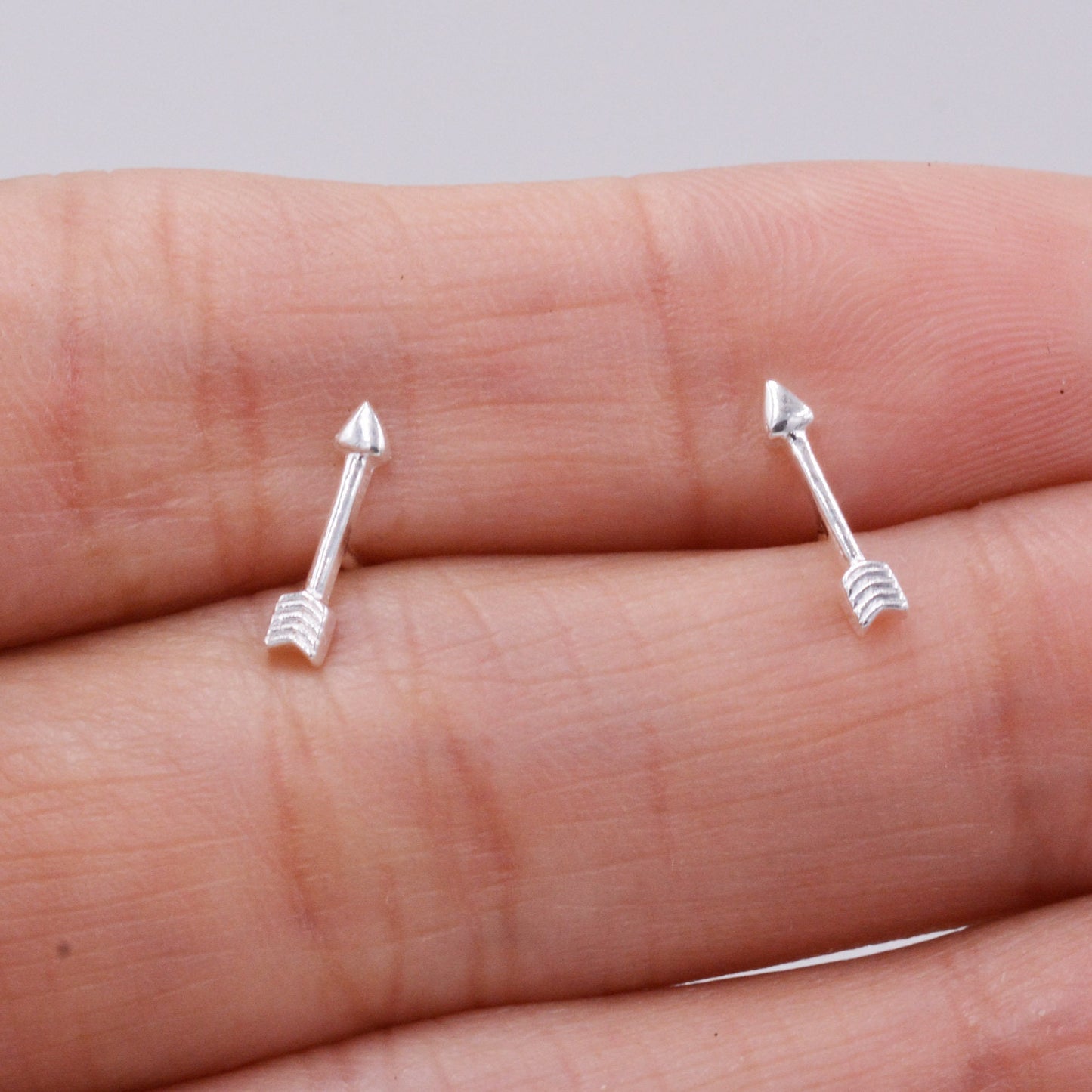 Sterling Silver Tiny Little Arrow Stud Earrings, Silver or Gold or Rose Gold, Dainty, Cute, Quirky and Fun Jewellery