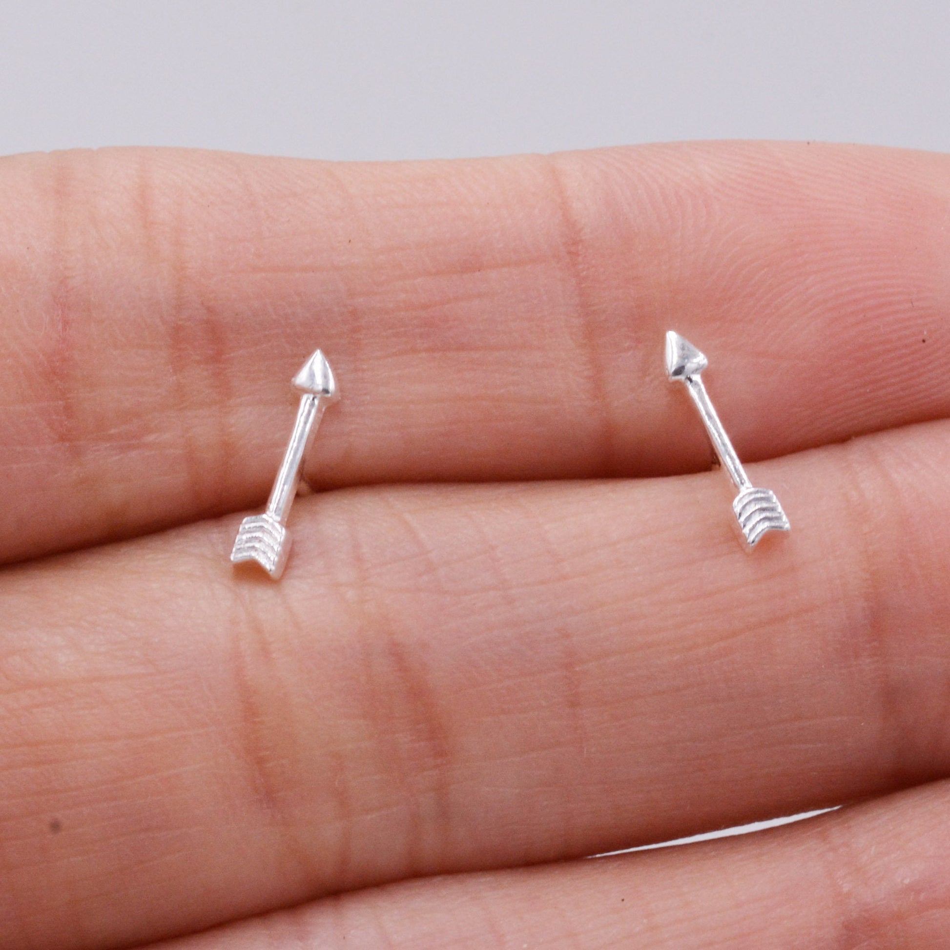 Sterling Silver Tiny Little Arrow Stud Earrings, Silver or Gold or Rose Gold, Dainty, Cute, Quirky and Fun Jewellery