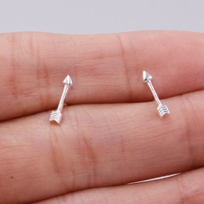 Sterling Silver Tiny Little Arrow Stud Earrings, Silver or Gold or Rose Gold, Dainty, Cute, Quirky and Fun Jewellery