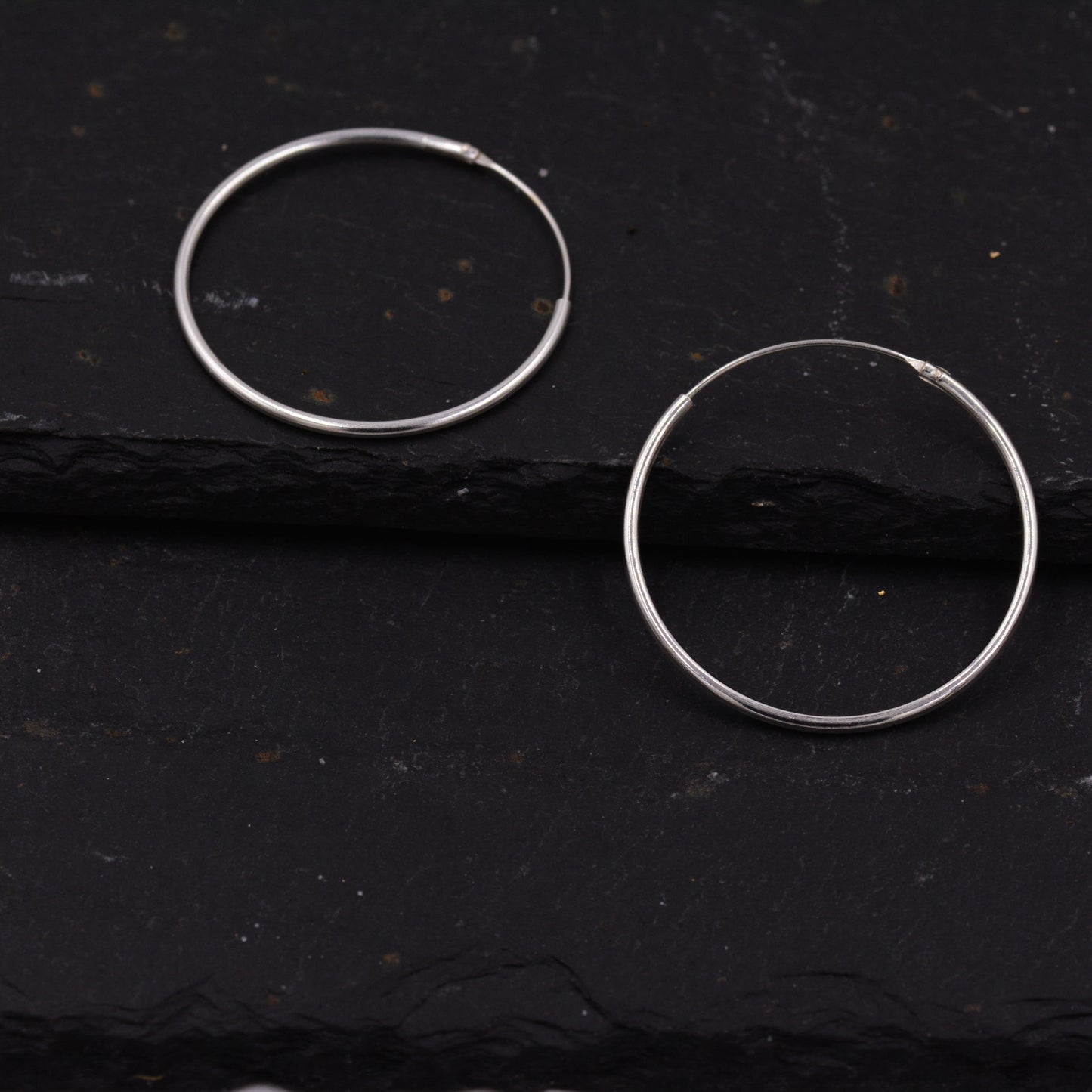 Geometric Circle Hoop Earrings in Sterling Silver -Small to Large - Minimalist and Dainty Jewellery - Modern and Contemporary Design