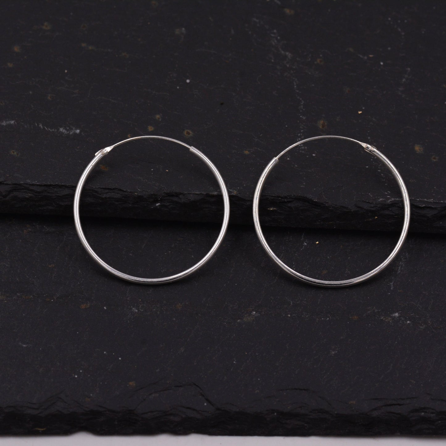 Geometric Circle Hoop Earrings in Sterling Silver -Small to Large - Minimalist and Dainty Jewellery - Modern and Contemporary Design