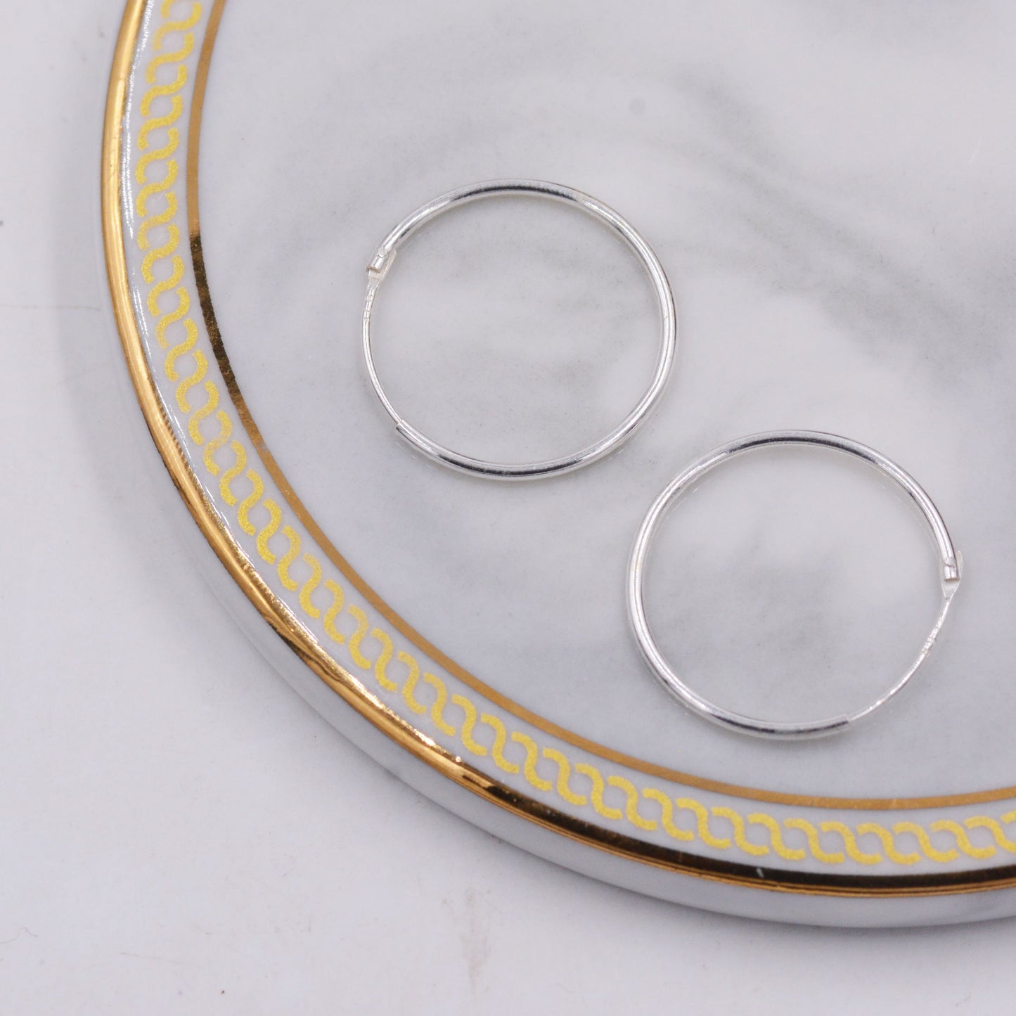 Geometric Circle Hoop Earrings in Sterling Silver -Small to Large - Minimalist and Dainty Jewellery - Modern and Contemporary Design