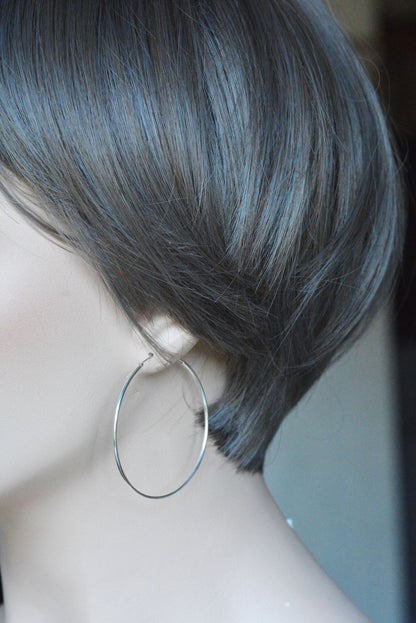 Geometric Circle Hoop Earrings in Sterling Silver -Small to Large - Minimalist and Dainty Jewellery - Modern and Contemporary Design