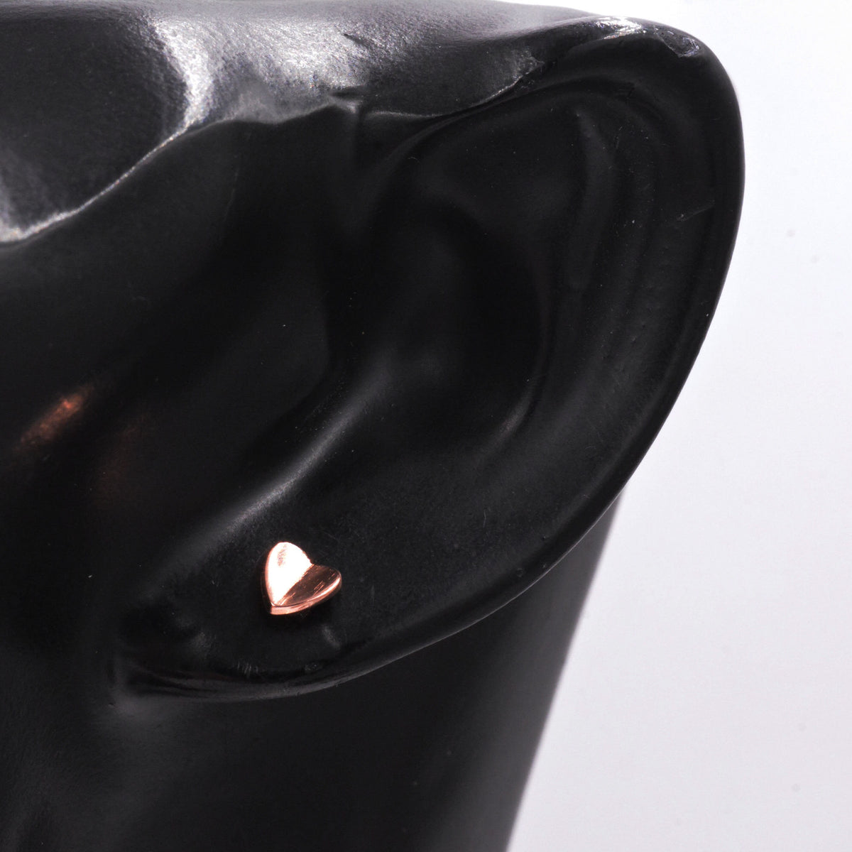 Small Pair of Folded Heart Screw Back Earrings in Sterling Silver, Rose Gold, Silver- helix, cartilage, conch, tragus