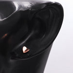 Small Pair of Folded Heart Screw Back Earrings in Sterling Silver, Rose Gold, Silver- helix, cartilage, conch, tragus