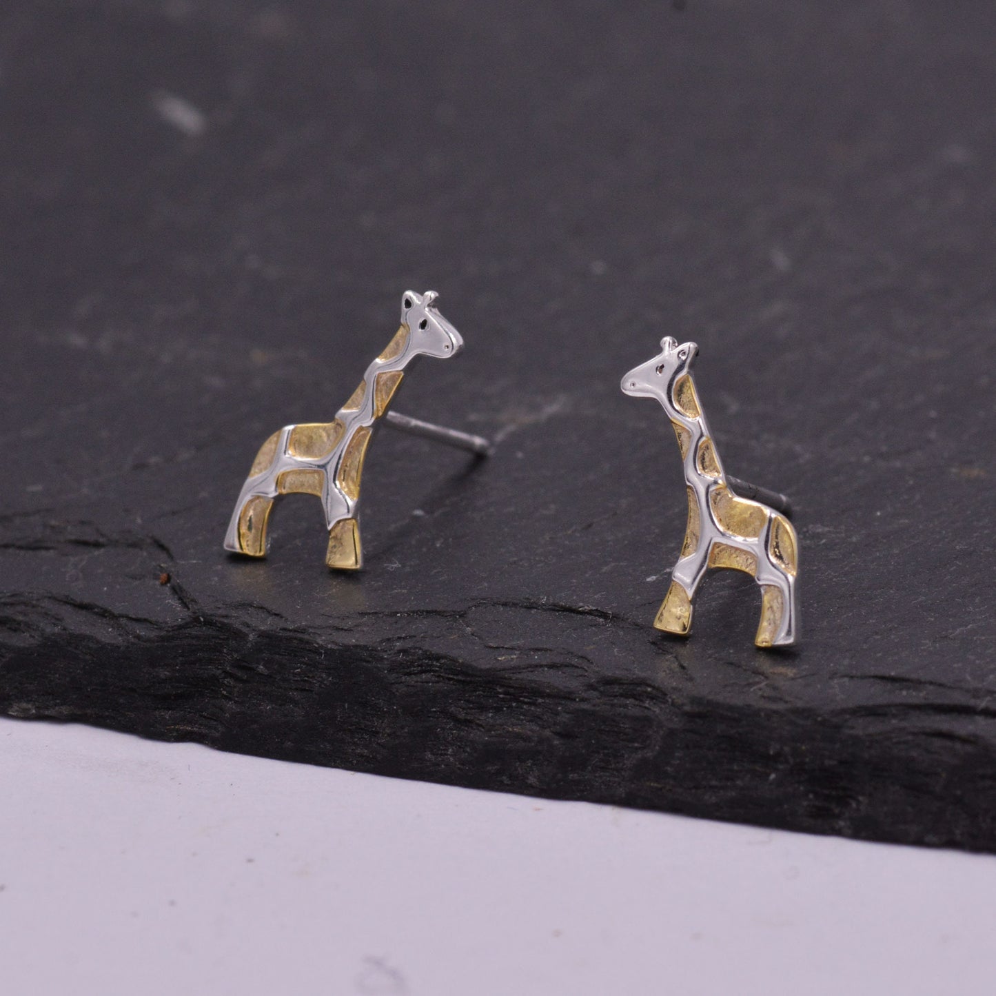 Giraffe Stud Earrings in Sterling Silver, Cute Fun Quirky, Jewellery Gift for Her, Animal Lover, Nature Inspired