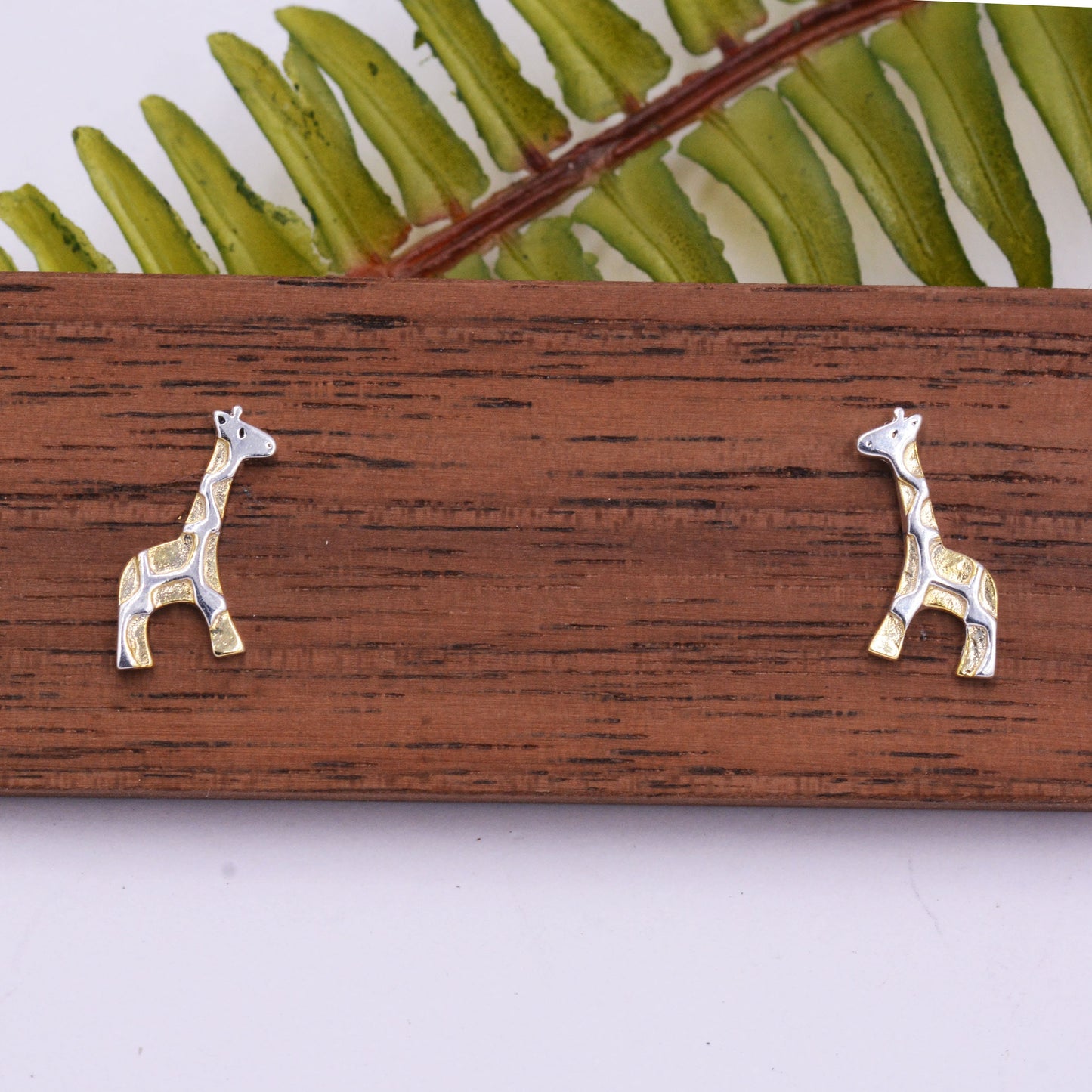 Giraffe Stud Earrings in Sterling Silver, Cute Fun Quirky, Jewellery Gift for Her, Animal Lover, Nature Inspired