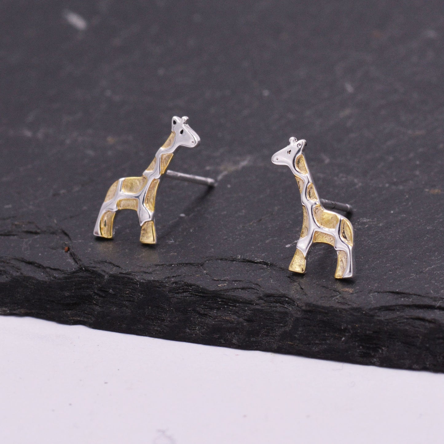 Giraffe Stud Earrings in Sterling Silver, Cute Fun Quirky, Jewellery Gift for Her, Animal Lover, Nature Inspired