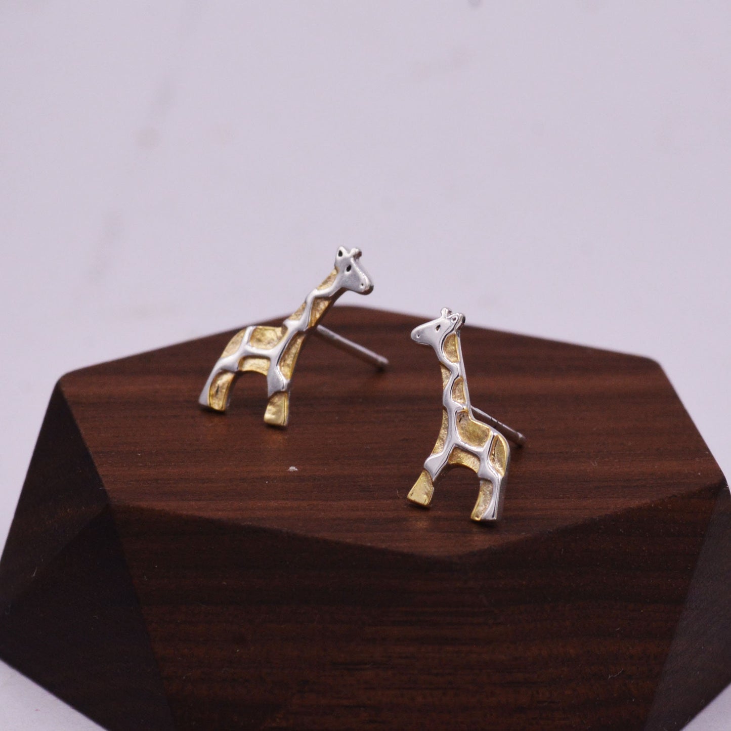 Giraffe Stud Earrings in Sterling Silver, Cute Fun Quirky, Jewellery Gift for Her, Animal Lover, Nature Inspired