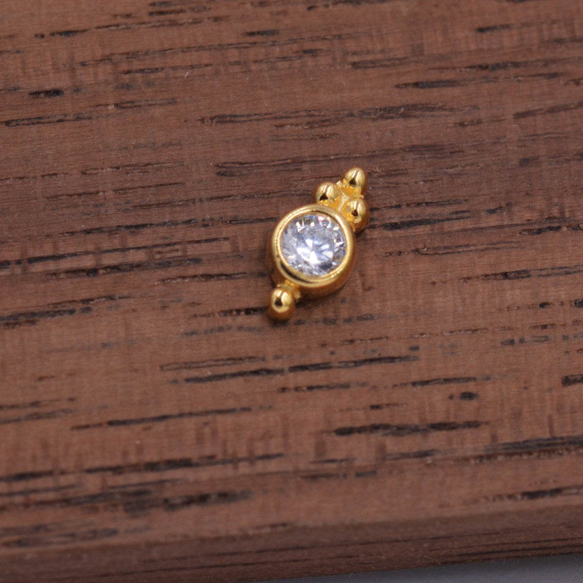Extra Tiny CZ Crystal with Dot Trio Stud Earrings, Dot Earrings, Sparkly Earrings, Minimalist Extra Small earrings