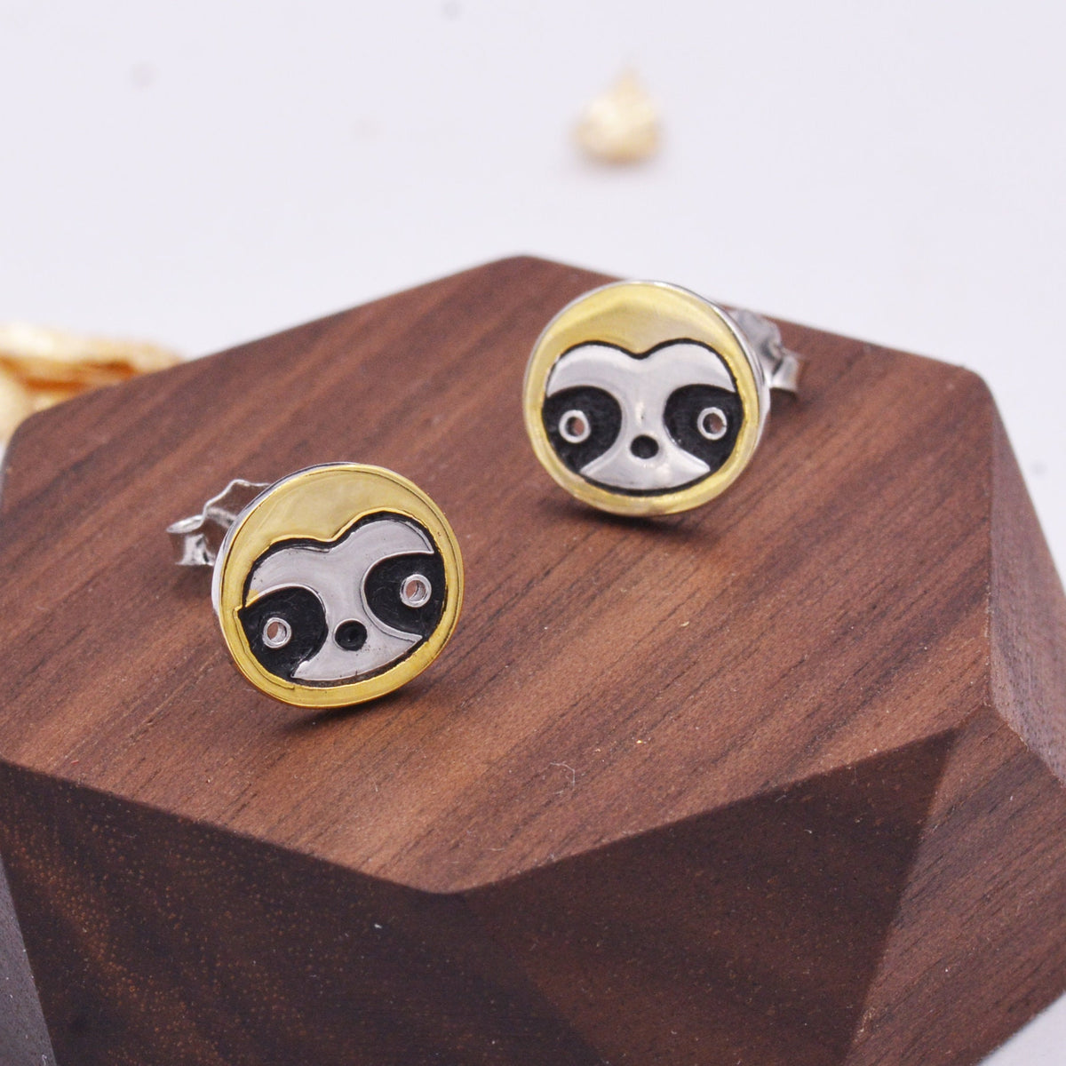 Sloth Stud Earrings in Sterling Silver, Cute Fun Quirky Monkey Jewellery, Jewelry Gift for Her, Animal Lover, Nature Inspired