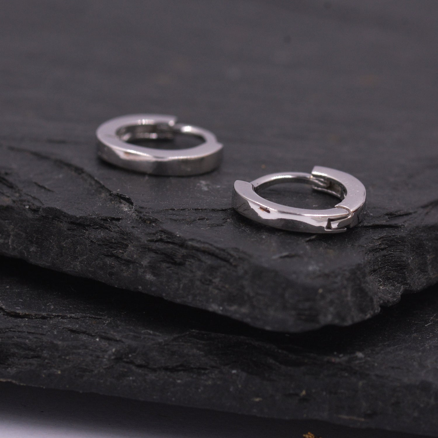 Minimalist Simple Huggie Hoop Earrings in Sterling Silver, Simple Geometric Jewellery
