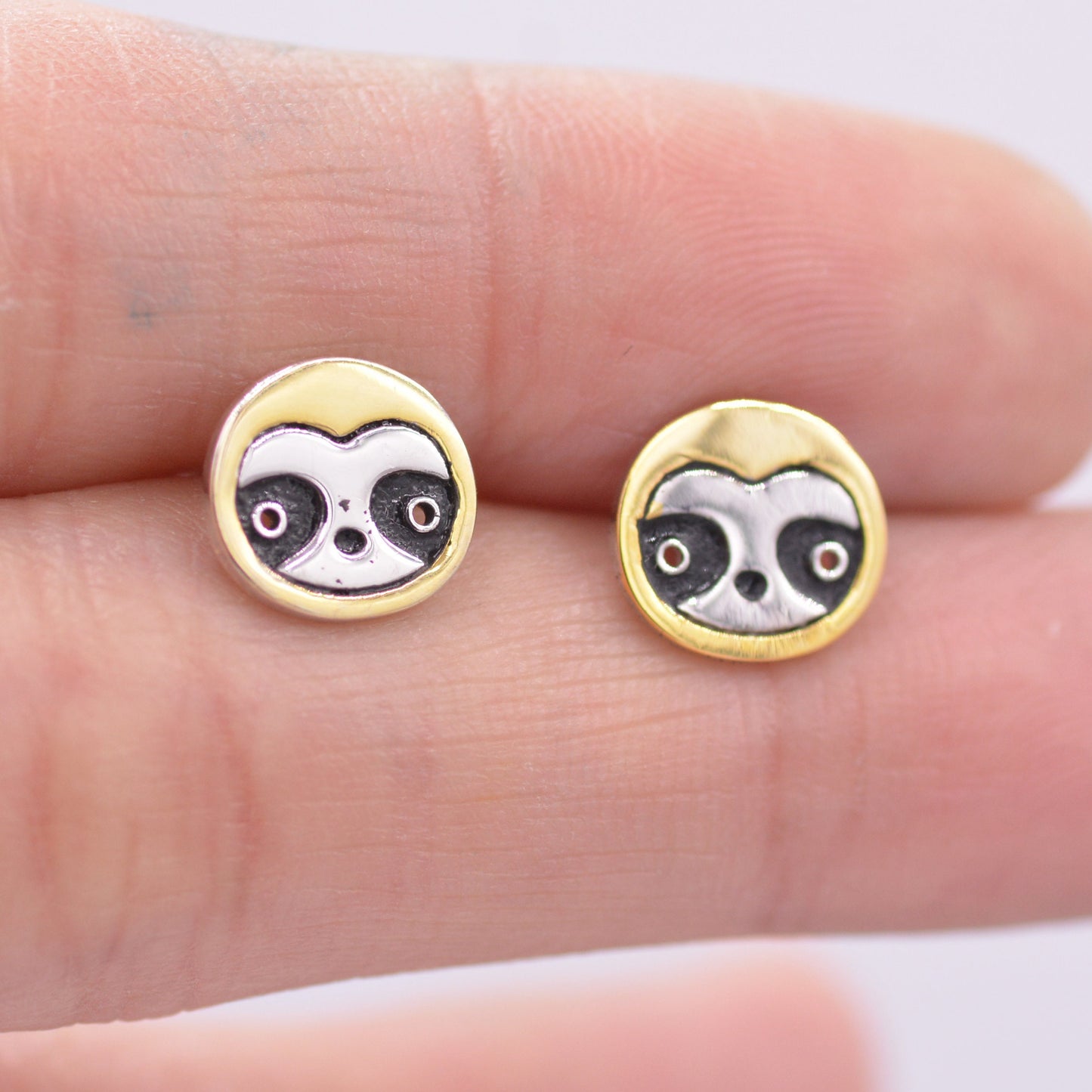 Sloth Stud Earrings in Sterling Silver, Cute Fun Quirky Monkey Jewellery, Jewelry Gift for Her, Animal Lover, Nature Inspired
