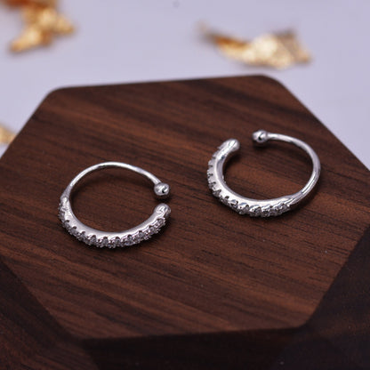 Piecing Free Crystal Ear Cuffs in Sterling Silver, Gold or Silver, None-Pieced Earrings, Wrap Earrings, Dainty and Sparkly with CZ Crystals