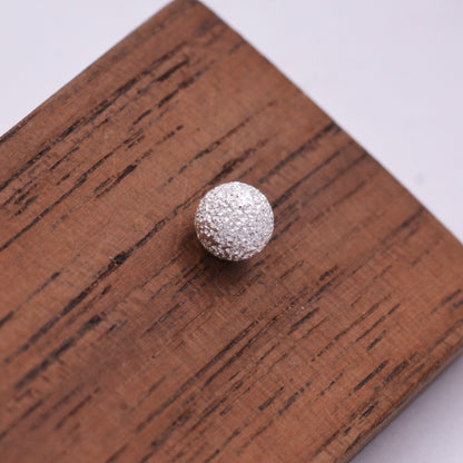 Frosted Ball Stud Earrings in Sterling Silver, Gold or Silver, Tiny to Large, Various Sizes,  Textured Finish, Minimalist, Geometric