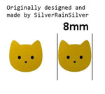 Sterling Silver Super Cute Kitty Cat Stud Earrings, Cat Lady Earrings, Fun and Quirky Animal Lover, Cat Earrings