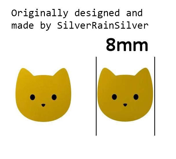 Sterling Silver Super Cute Kitty Cat Stud Earrings, Cat Lady Earrings, Fun and Quirky Animal Lover, Cat Earrings