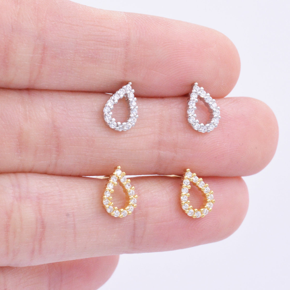 Droplet CZ Stud Earrings