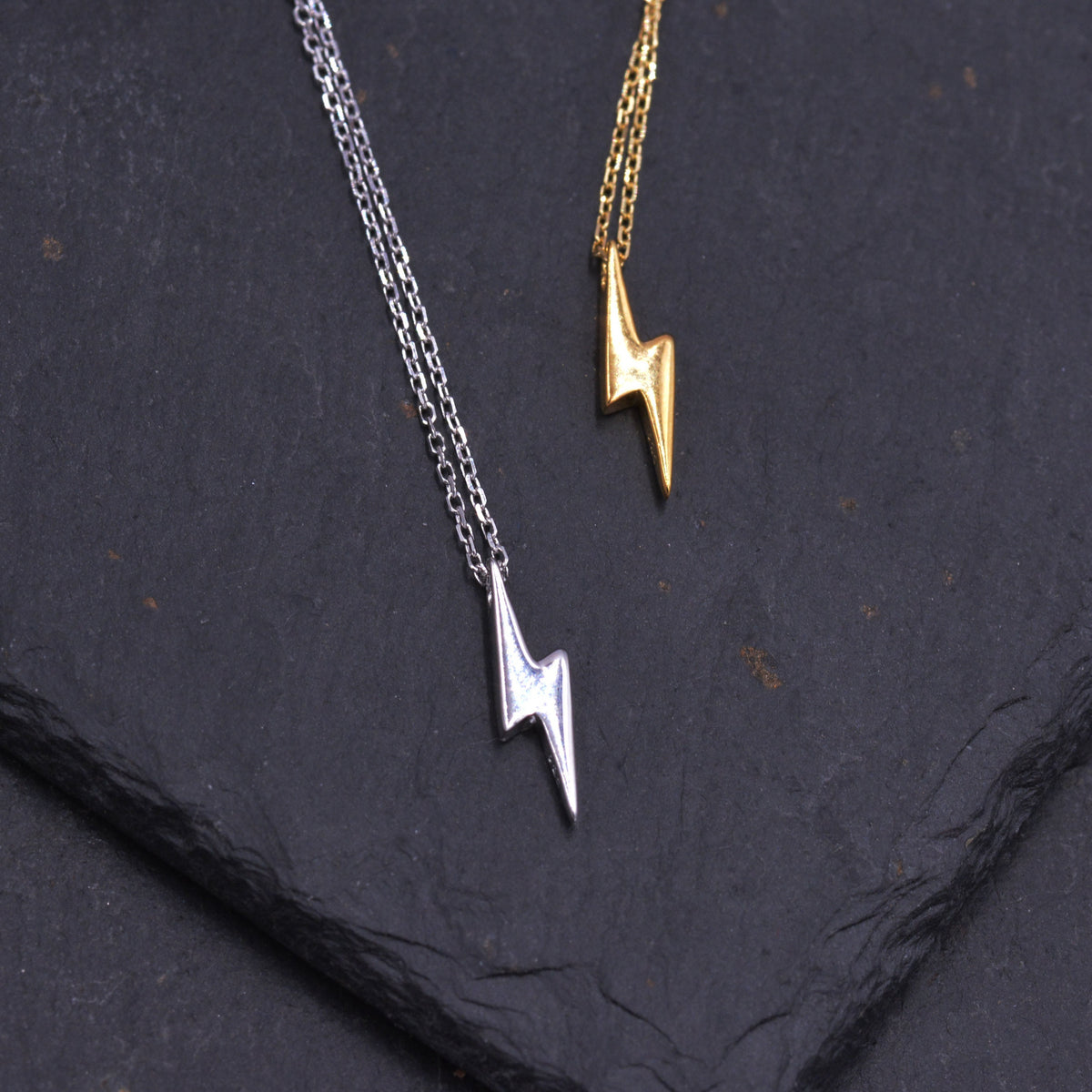 Tiny Lightning Bolt Pendant Necklace