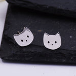 Sterling Silver Super Cute Kitty Cat Stud Earrings, Cat Lady Earrings, Fun and Quirky Animal Lover, Cat Earrings
