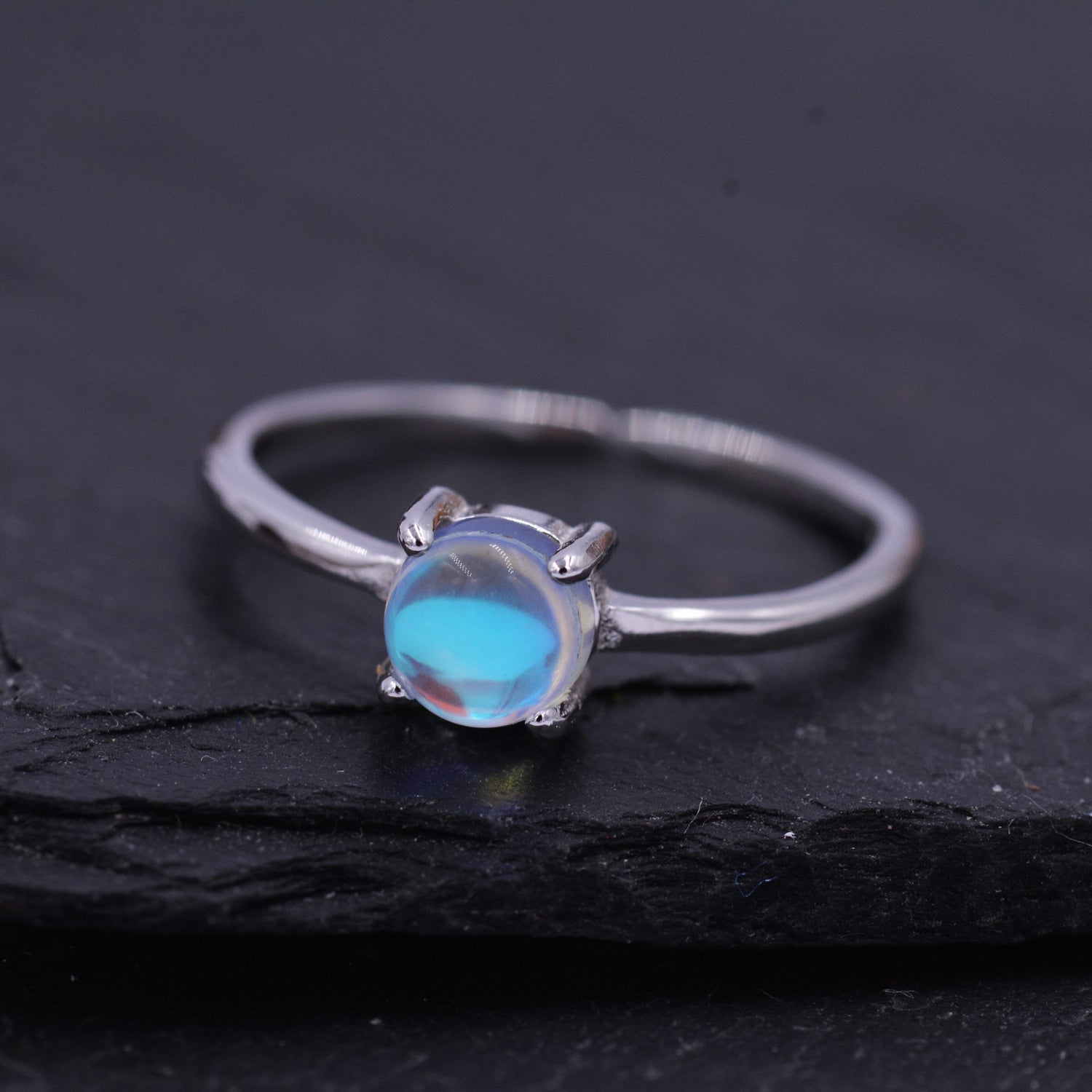 Mermaid Tears Moonstone Glass Ring