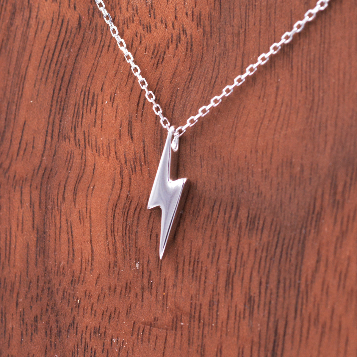 Tiny Lightning Bolt Pendant Necklace