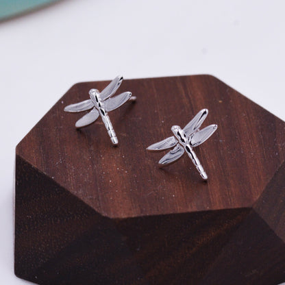 Dragonfly Stud Earrings in Sterling Silver,  Cute Fun Quirky Animal Jewellery, Jewelry Gift for Her, Animal Lover,  Nature Inspired