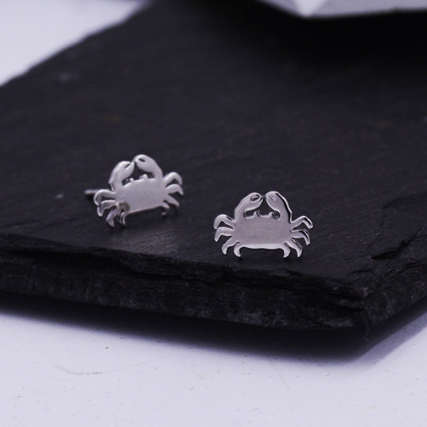 Little Crab Stud Earrings in Sterling Silver, Cute Fun Quirky Animal Jewellery, Jewelry Gift for Her, Animal Lover, Nature Inspired