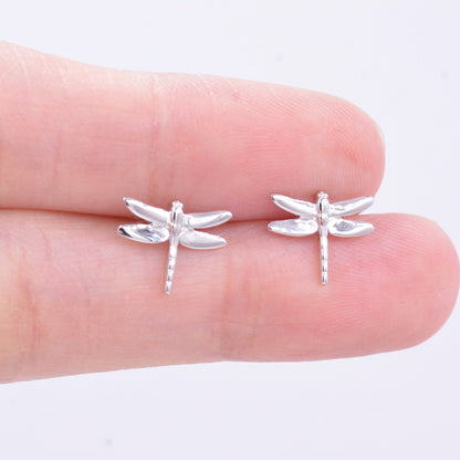 Dragonfly Stud Earrings in Sterling Silver,  Cute Fun Quirky Animal Jewellery, Jewelry Gift for Her, Animal Lover,  Nature Inspired