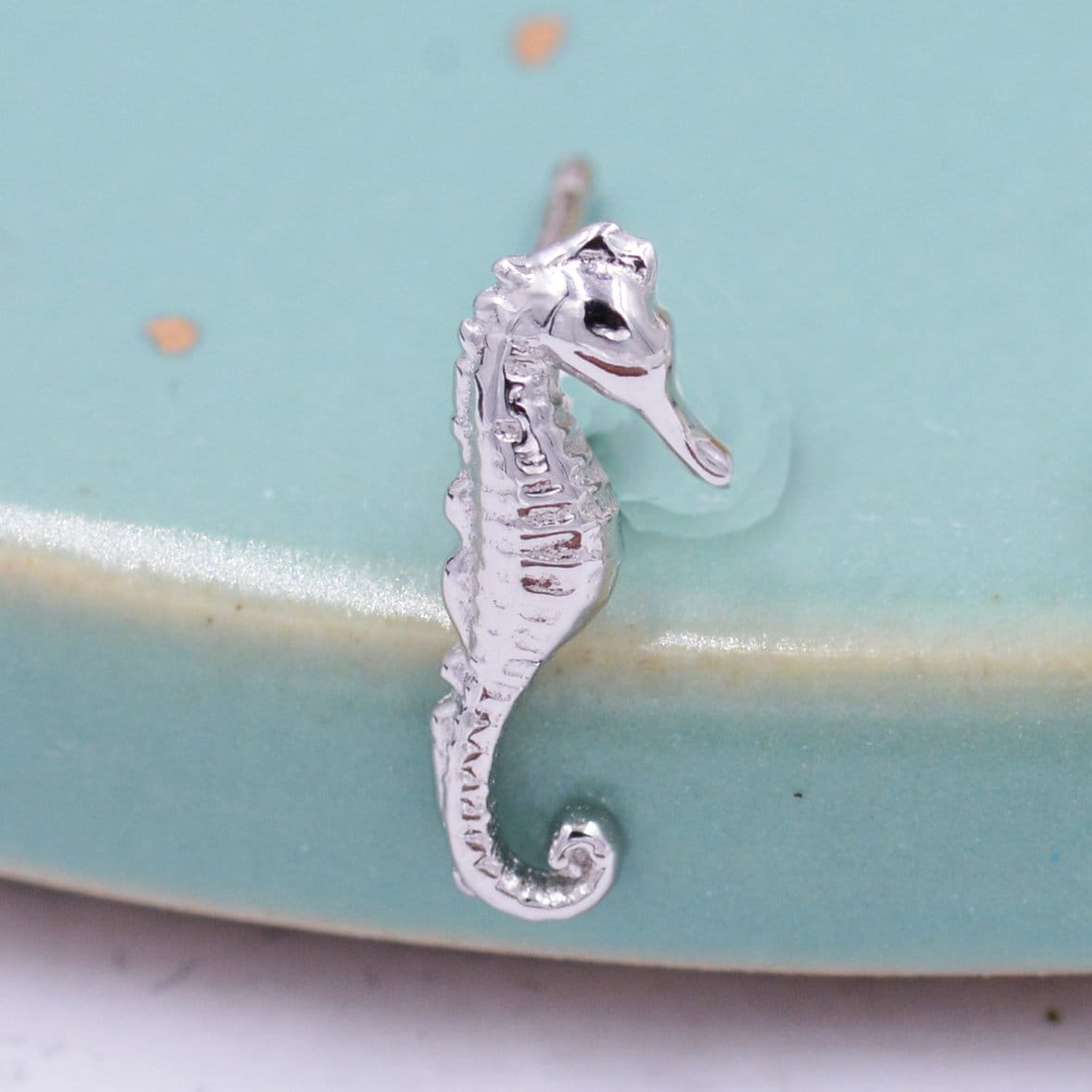 Little Seahorse Fish Stud Earrings in Sterling Silver, Cute Fun Quirky Animal Jewellery, Gift for Her, Animal Lover, Nature Inspired