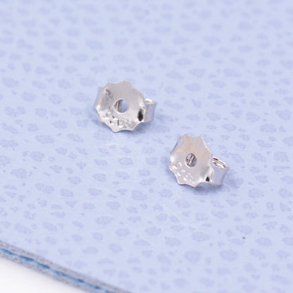 Sterling Silver Forget-me-not Flower Stud Earrings, Nature Inspired Blossom Earrings, Cute and Quirky